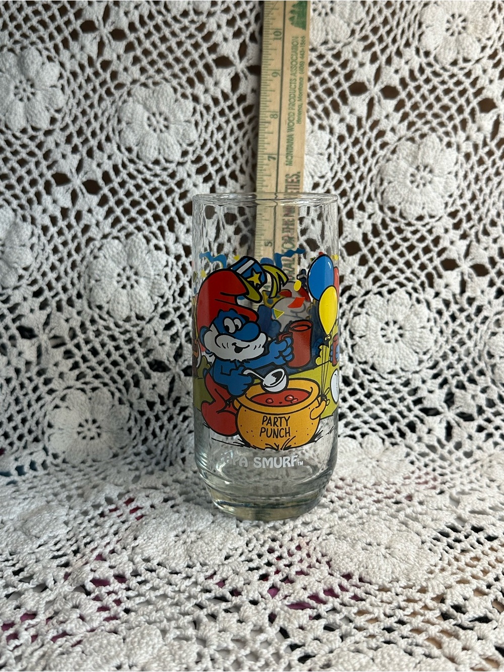 Vintage 1983 Pepsi Papa Smurf Party Punch Glass